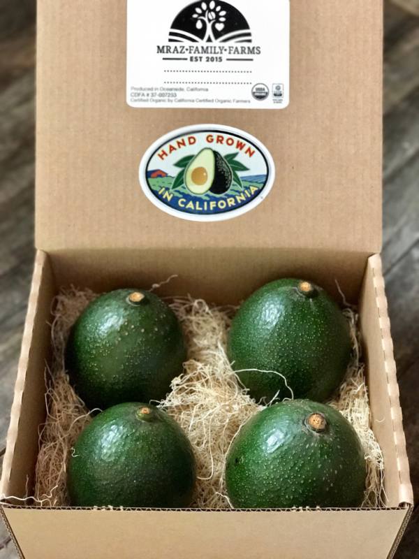 Box of avocados