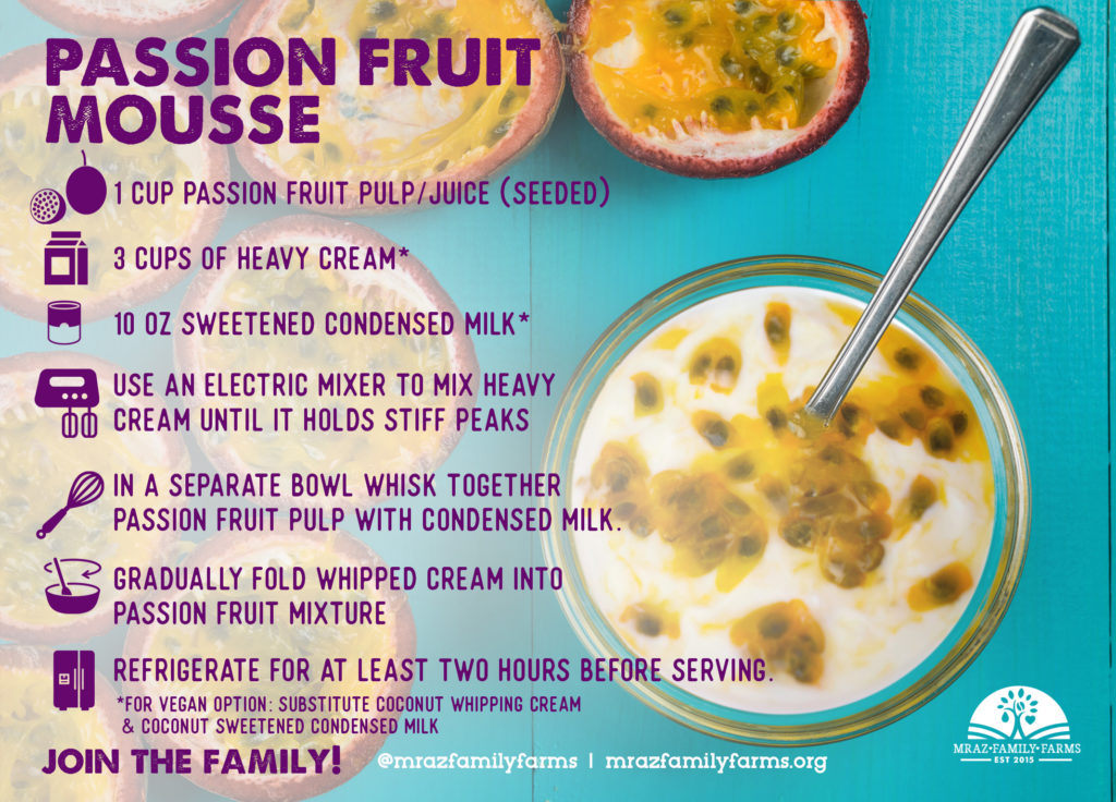 Passion Fruit Mousse recipe card